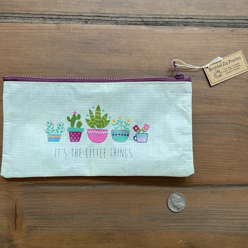 Natural Life Recycled zip Pouches Pencil&Coin Bag